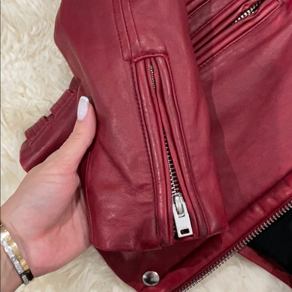 Iro Han burgundy red leather jacket size 40 - Picture 8 of 16